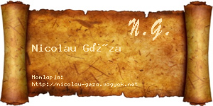 Nicolau Géza névjegykártya