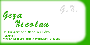 geza nicolau business card