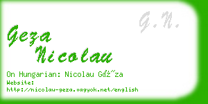 geza nicolau business card